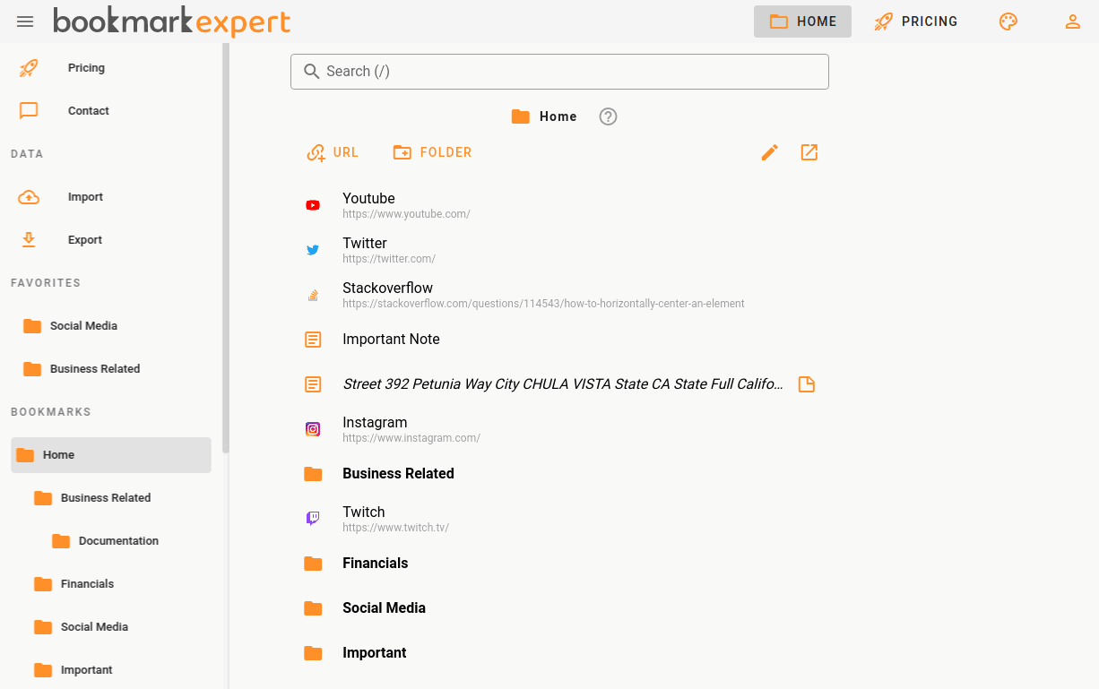 Bookmark Expert product screenshot