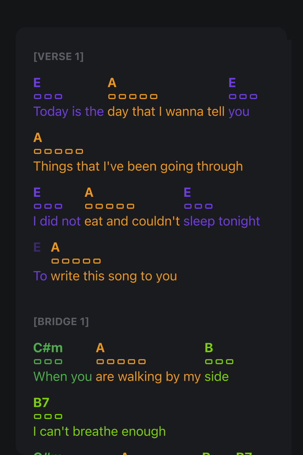 Colored Lyrics light