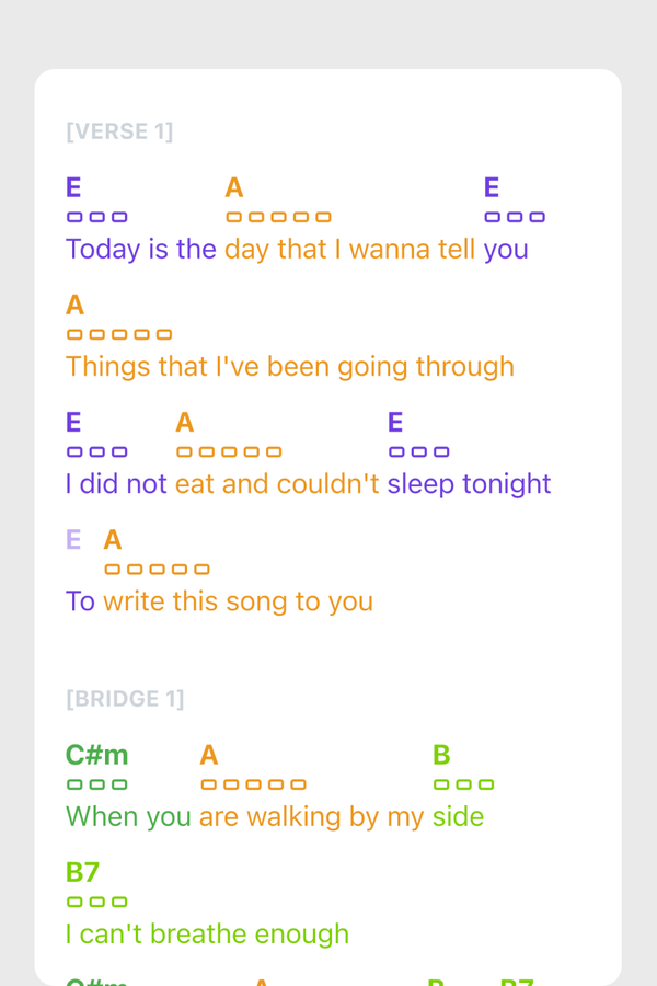 Colored Lyrics light